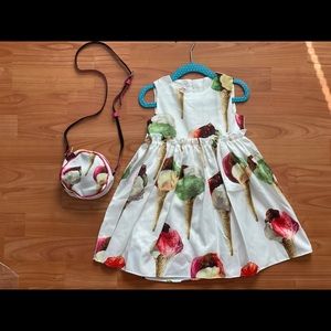 Dress and matching purse ice cream pattern